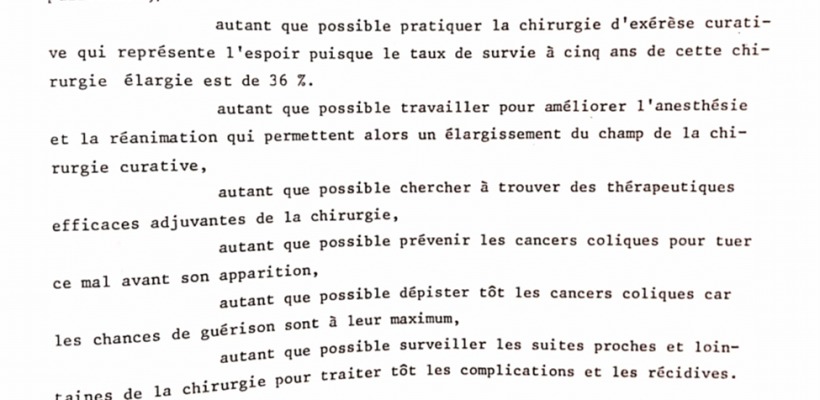 Resultats DU TRAITEMENT CHIRURGICAL DES CANCERS DU COLON DEPASSES ET METASTASES THESE POUR LE DOCTORAT EN MEDECINE LILLE 1979,